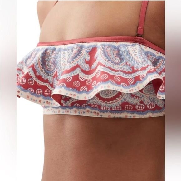 NWT ZIMMERMANN Vitali paisley-print ruffled bandeau bikini, size 4/XL - Picture 6 of 14